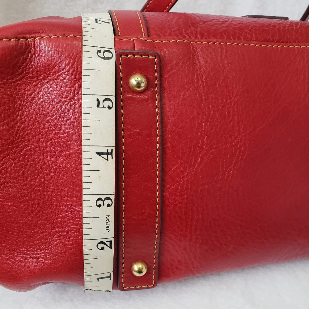 Dooney & Bourke Red Shoulder Bag with Gold Accents - Picture 4 of 8